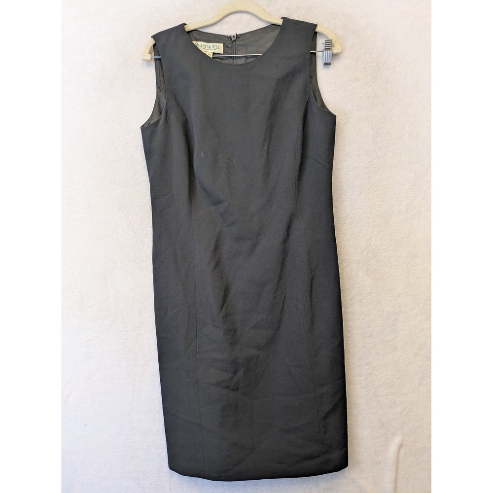 Austin Reed Vintage Womens Black Sleeveless Sheath Dress Size 6